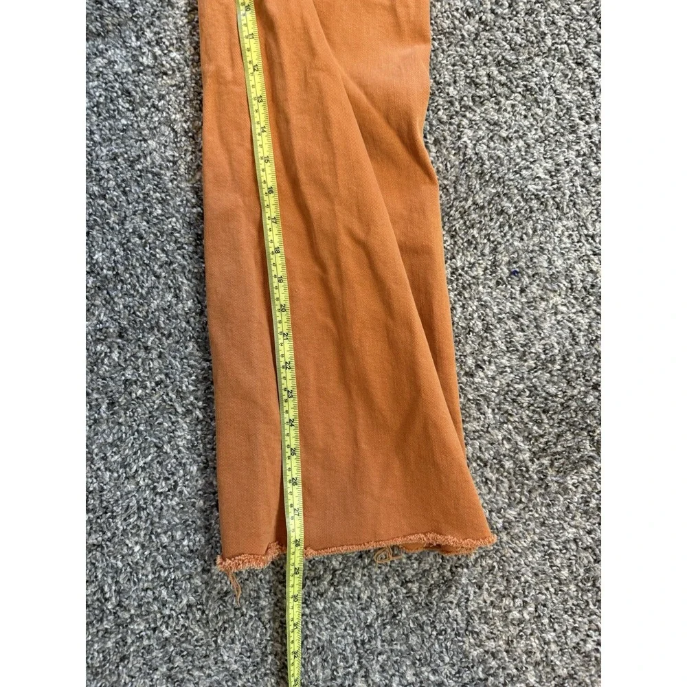 Zara Women Marigold The Marine Straight Wide-Leg High Rise Raw Hem Pants Size 6